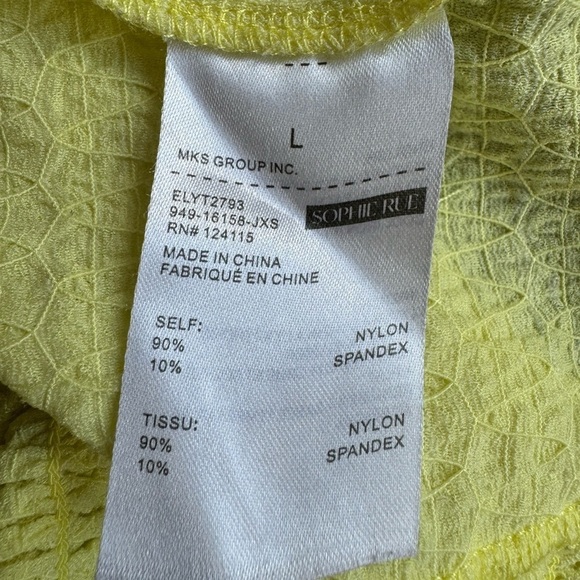 Sophie Rue top yellow long sleeve crop top Large - Picture 5 of 6